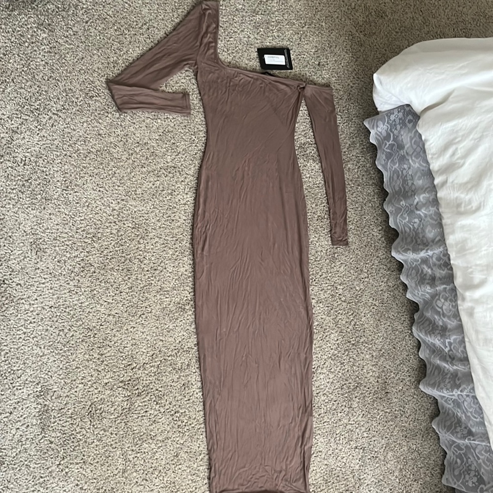 PrettyLittle Thing Light Brown Ankle Dress